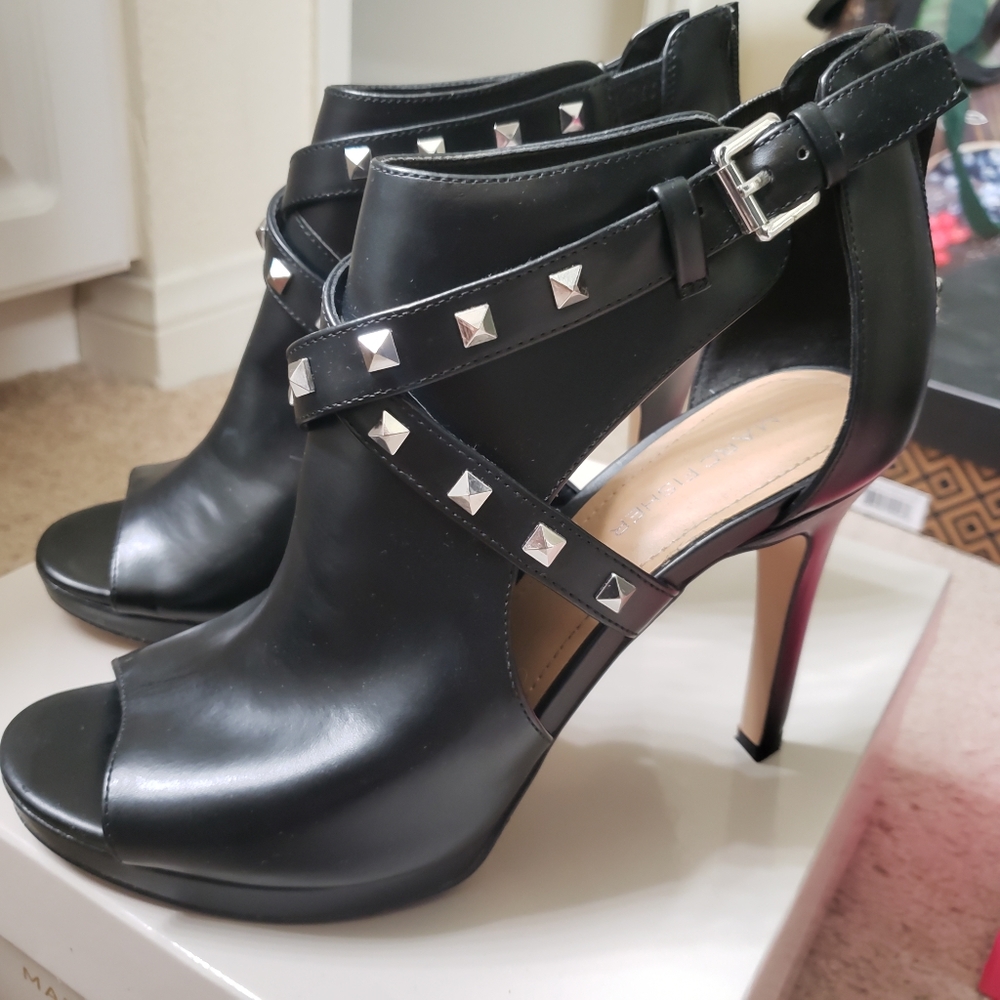Marc Fisher Open Toe Studded Bootie